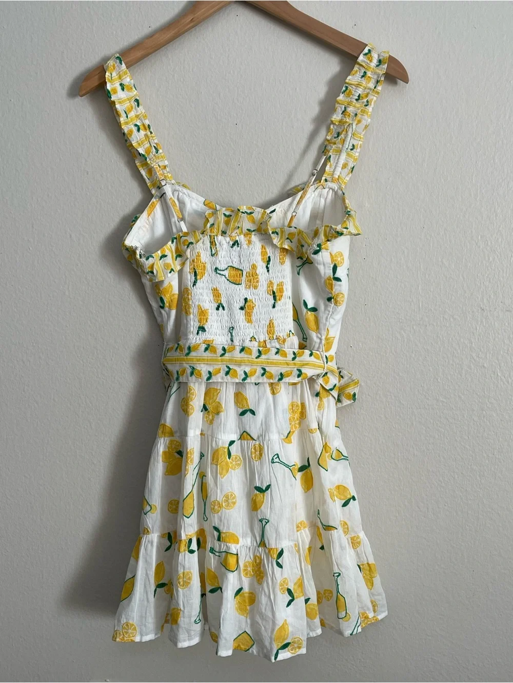 Show Me Your Mumu Jolene Mini Dress Limoncello Embroidery sz Small Coastal Chic - Picture 5 of 17